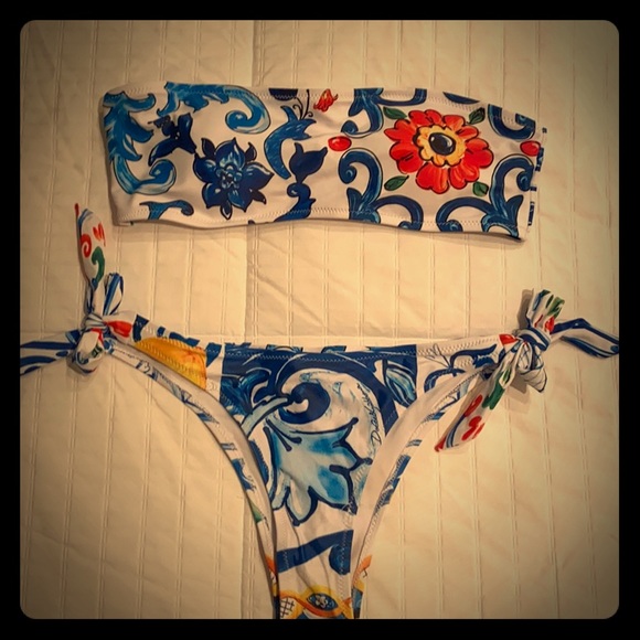 Colorful Bikini Top and Bottom - Picture 1 of 5